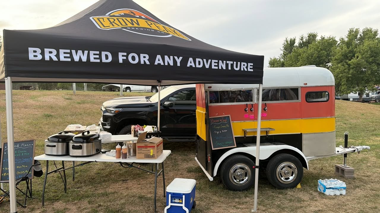 PIT14 BBQ on site with Crow Peak Brewing Co. PIT14 BBQ serving alongside the Crow Peak Brewing Co. trailer in Spearfish